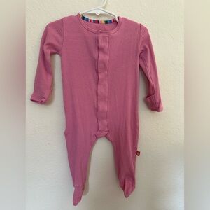 Magnetic Me Pink Ribbed Footie - 3-6M